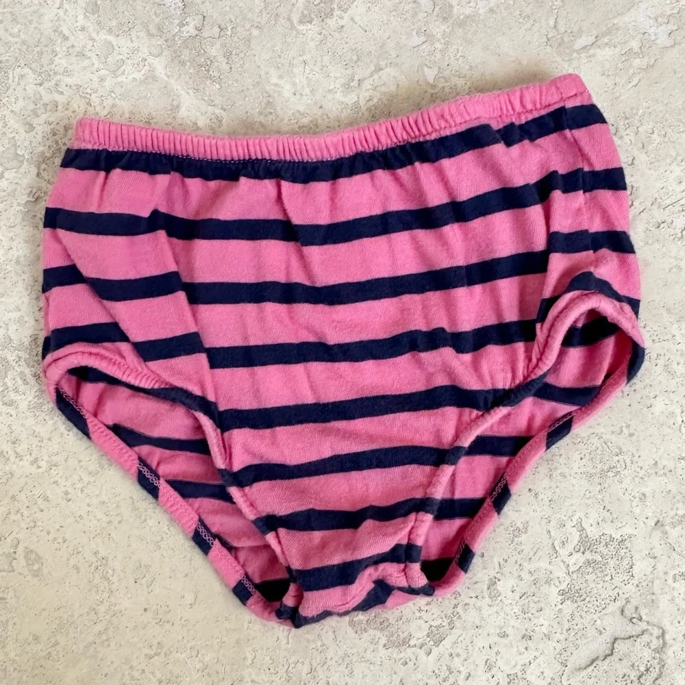Ralph Lauren 12M Striped Ruffle Dress & Bloomers Pink Navy